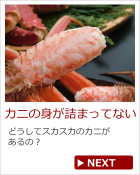 身の詰まっていないカニ