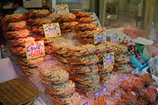 函館朝市の蟹