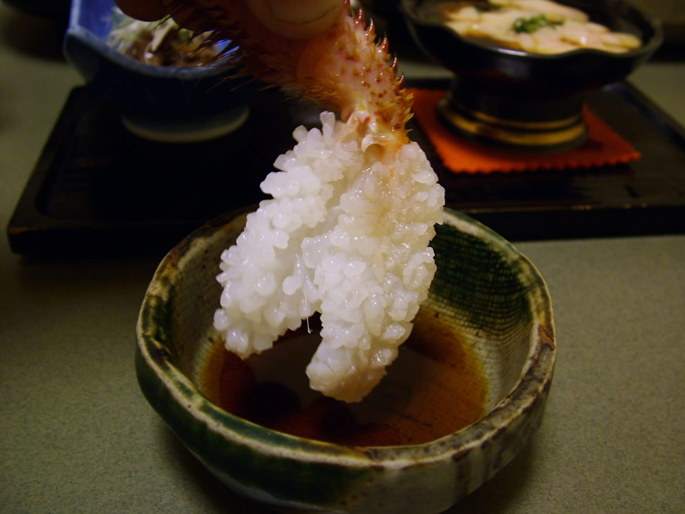 函館の毛蟹刺身